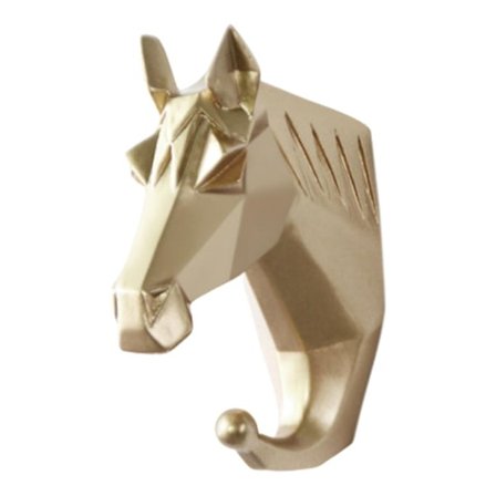 Harpiks Dyrehoved Krog Hanger Rack Holder Vægmontering Hjem Værelse Dekoration Frakke Hat Nøgle Krog Guld (Gylden Hest)