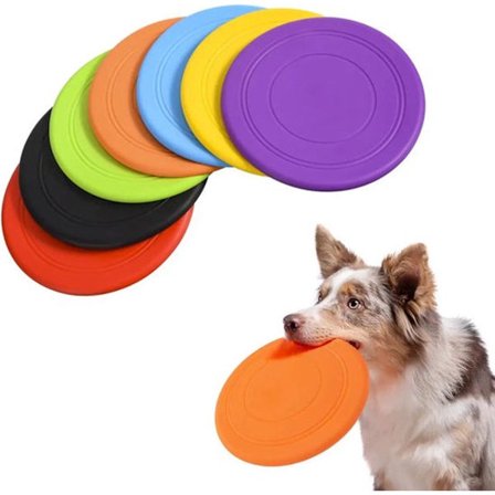 Frisbee - 7 Stk. - Hundefrisbee - Gummi Frisbee Hund - Hundelegetøj - Strandlegetøj - Disk - Blød Silikone - Hundelegetøj Intelligens - Til Alle Hunde