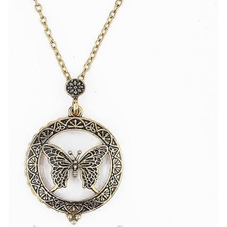 Bärbart Vintage Förstoringsglas Halsband Läsförstoringsglas (Blommor)[HK]