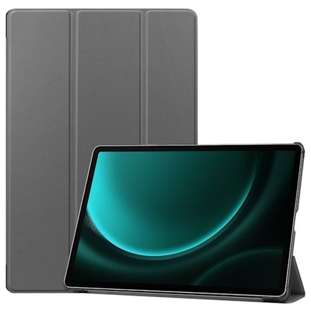 QU/Samsung Galaxy Tab S9 FE Plus Deksel Tri-fold Grå