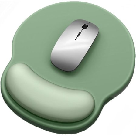 Musmatta, musmattor med handledsstöd, halkfri gummibas, mjölksilkesväv med bekväm, ergonomisk mintgrön
