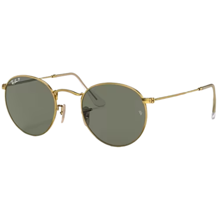 Ray-Ban Round Metal Polished Arista Gold G-15 Green