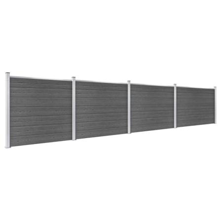 Vidaxl Staketpaneler Wpc 699x146 Cm Svart Svart