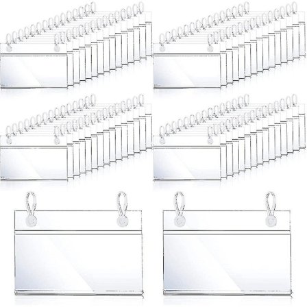 50 stk. plasticetiket holdere prismærke billet hænger clips