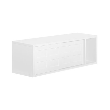 SoBuy Seinäteline 2 ovella valkoisessa 75x20x23cm, moderni FHK18-W