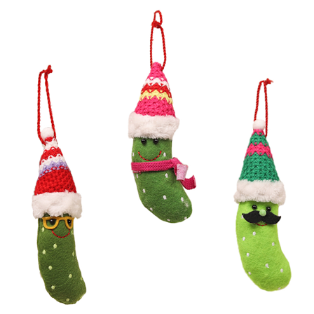 3 Pak Sylte Ornament Juletræ Sylte i Julemandshue Ornamenter, Plys Sylte Ornamenter til Juletræet Skjul Sylten Ornament