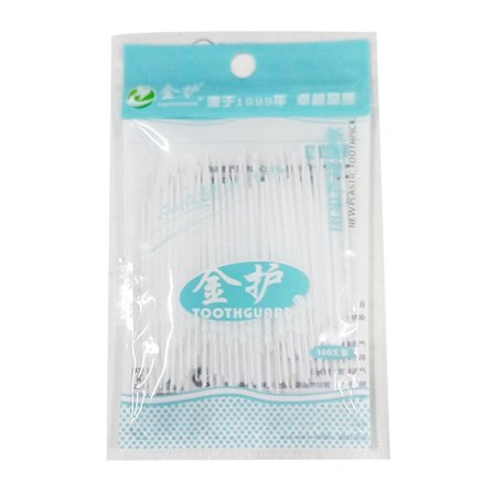 100 stk./parti Myk Plast Dobbelthodet Børste Stick Tanntråd Plukk Tannpirkerpleie
