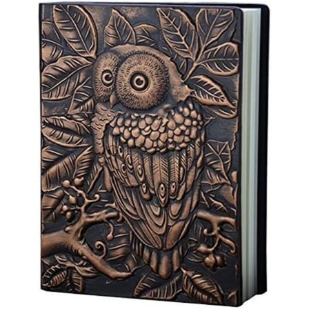 Präglad läder (konstläder) Resedagböcker Vintage Handcraft Präglad Uggla Antik Dagbok Anteckningsbok Daglig Veckovis Månadsplanerare Journal (Koppar)
