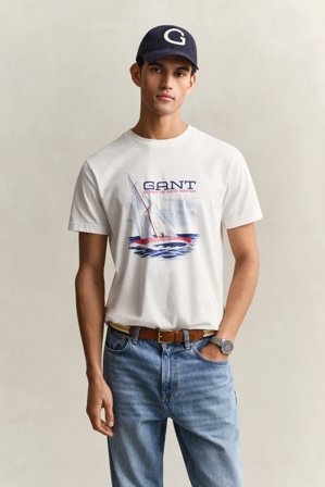 GANT Herren Graphic T-Shirt (XL) Weiß
