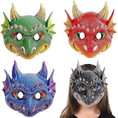 Barn Mask Dragon Kartong Dragon Dinosaurie Tema Djur Ansikte Kostym Fest
