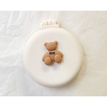 Hopfällbar luftkuddekam med spegel, bärbar söt tecknad hårborste för resor och massage