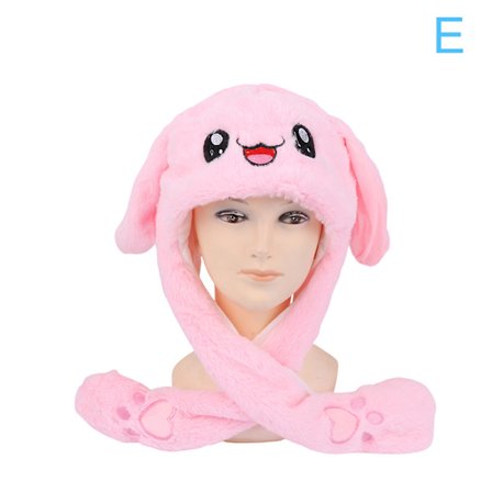 Kvinders Movable Bunny Ears Hatte Med Lys Piger Vinter Plys