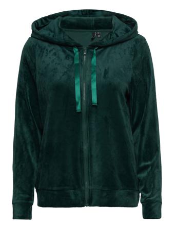 Vmathena Velvet Hoodie Exp Hoodie Trøje Grøn Vero Moda