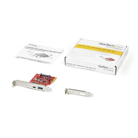 StarTech 2-Port 10Gbps USB-A & USB-C PCIe Card, USB 3.1 Gen 2 PCI Express Type C/A Host Controller Card Adapter, USB 3.2 Gen 2x1 PCIe Desktop