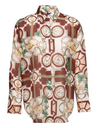 D1. Rel American Luxe Cot Silk Langermet Skjorte Multi/mønstret GANT