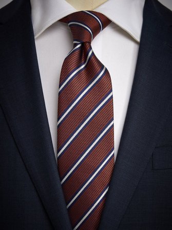 John Henric Men's Dark Orange Tie Striped Size 7,5