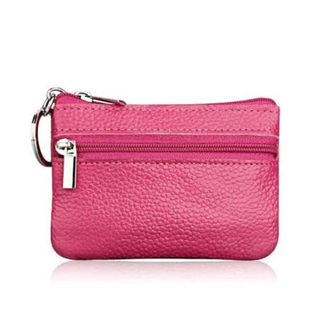 Liten kortholder i kunstlær - Flere farger Dark pink