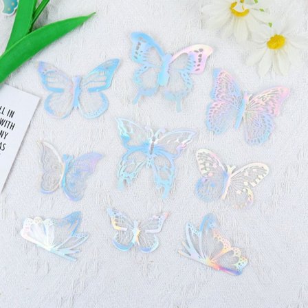 45 stk 3D sommerfugl cupcake dekorasjoner sommerfugl kake