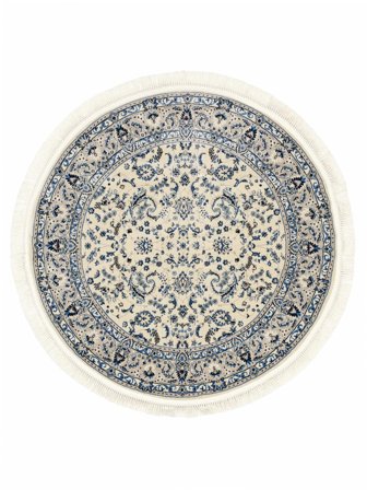 Nain Florentine Branco Creme/Bege Redondo Pequeno Oeko-Tex Tapete