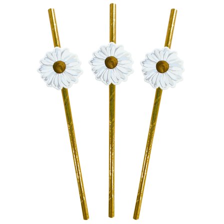 Guldiga Papperssugrör Prästkragar 10-pack