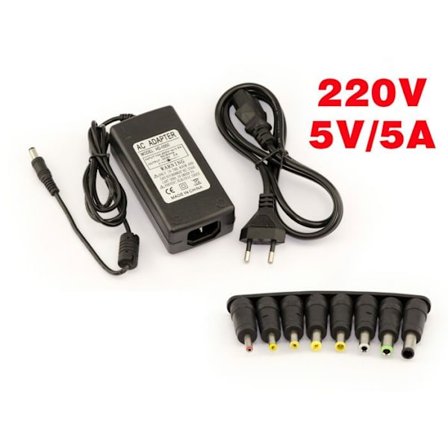 KALEA-INFORMATIQUE Extern strömförsörjning AC 220V till DC 5V - 5A + 8 TILLBEHÖR