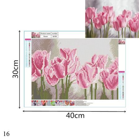 5d- Diamond Painting Ristipiston Erikoismuotoiset Strassit 16