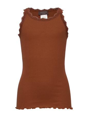Silk Top W/ Lace Brown Rosemunde Kids