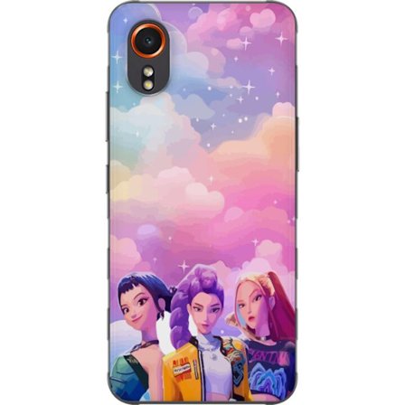 Kompatibelt Mobilskal till Samsung Samsung Galaxy Xcover7 Färgglad pop tjej trio med en futuristisk stil och en himmel av pastellmodernt illustration