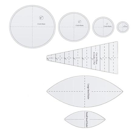 Malluppsättning Set Skivningslinjal Stencil Återanvändbar Diy-sömnad
