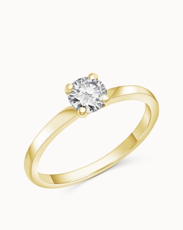 Solitairering Estelle 18K Gultguld Naturlig Diamant 0.30 Carat - Forlovelsesringe & Vielsesringe hos Vanbruun