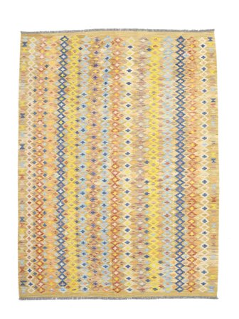 Orientalischer Kelim Afghan Old Stil Teppich 179X232 Orange/Gelb Wolle, Afghanistan