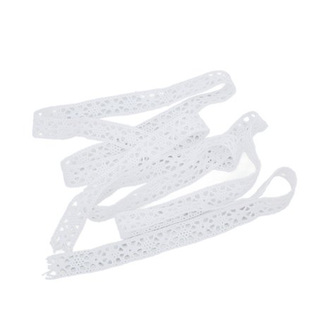 Blonderbånd Bomullstråd 20 Yards Hvite Dekorative Tilbehør for DIY Klær Gave Scrapbook Dekorasjon