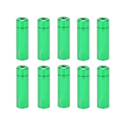 RISK 10 STK 5 mm Cykelbremsekabel Endestykker Aluminiumlegering MTB Racercykel Grøn
