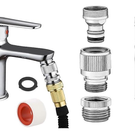 Vask til Hageslangeadapter, Kran til Slange Hurtigkobling Vaskeslange for Kranslange som Festes
