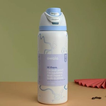 Owala FreeSip Isolerad Vattenflaska i Rostfritt Stål med Sugrör 946ml