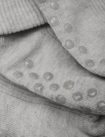 Minymo Baby Rib Sock W. Abs (2-Pack) - Grey - 19