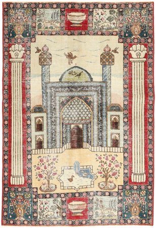 132X190 Tapis Tabriz Patina D'orient Beige/Gris Foncé (Laine, Perse) Carpetvista