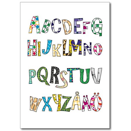 Poster Färgglada alfabetet A4