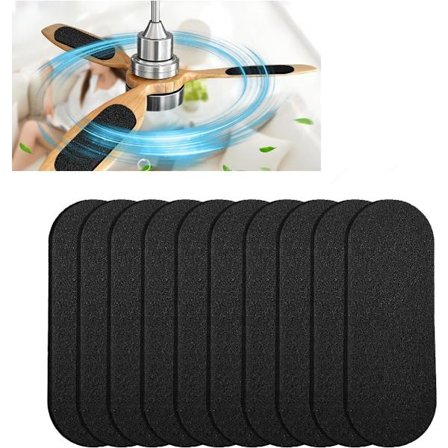 10-pak Loftventilatorfiltre, lette at installere loftventilatorbladfiltre, velegnet til hjemme- og kontorbrug 25x9 cm (sort)