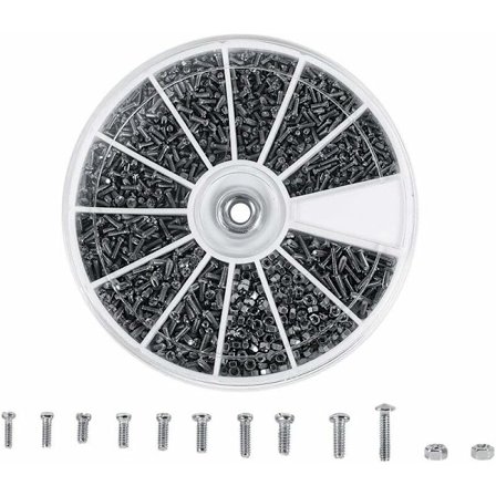 600 stk. rustfri skruer og møtrikker, M1 M1.2 M1.4 M1.6 skrue møtrik sortimentsæt små maskinskruer bolte til elektronik, T-Audace