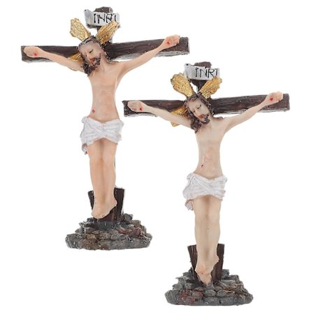2 stk. Jesus Kristus Kors Statue Jesus Bærer Kors Resin Figur Jesus Dekor for Soverom
