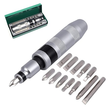 13-delars Slagskruvmejsel, Slagskruvdragarsats; Bits för Hex, ZQKLA