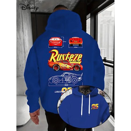 Disney Miesten 95 Lightning McQueen Huppari Autot Elokuva Pullover Miesten Autot Elokuva Huppari