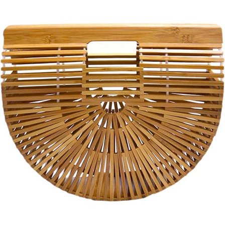 Kvinde Bambus Håndtaske Håndlavet Tote, Tan