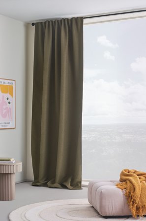 Jotex - Blendingsgardin - 1 Lengde Mørk olivengrønn - NOCTIS - Kjøp Multifunksjonsgardiner hos Jotex