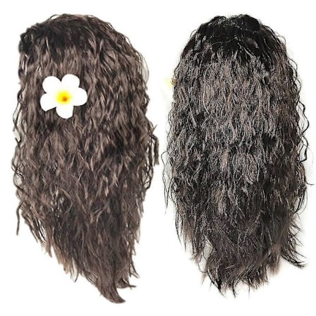 Moana Parykker Barn Jenter Syntetisk Krøllete Prinsesse Hår Parykk Cosplay Utkledningsrekvisitt (FMY)