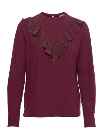 Aretha Ruffle Top Red Marville Road
