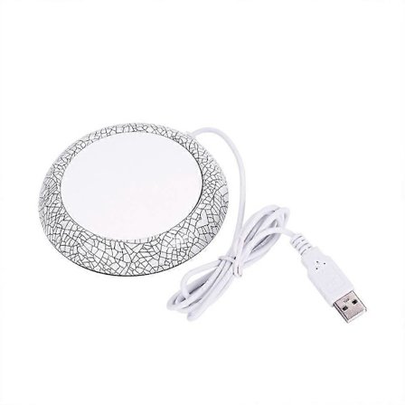 USB Kaffekrusvarmer med Valnøddetrædesign, USB-drevet Varmepude til Skrivebord og Hjemmebrug (FMY)