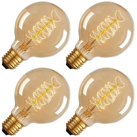 Den nye 4 stk 40W E26 E27 G80 Varm gul Vintage Edison lyspære