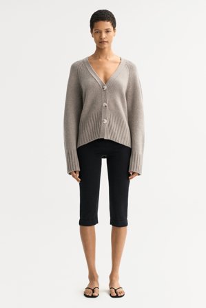 Soft Goat - V-neck cardigan - L - Greige